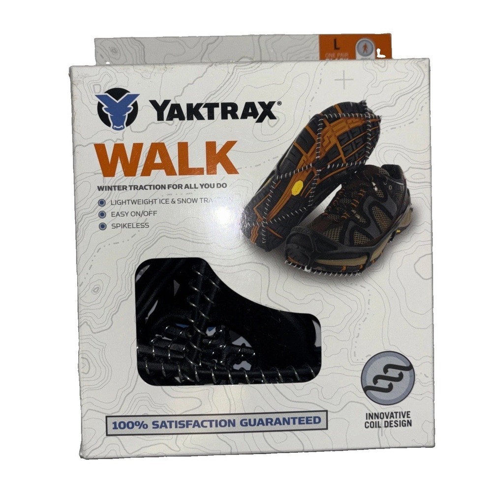 Yaktrax Walk Ice Snow Traction Cleats Black Large Mens 11.5-13.5 Womens 13-15